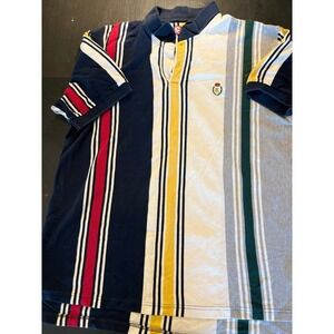 Chaps Ralph Lauren Mens Striped Rugby Polo‎ XL Short Sleeve Embroidered Logo